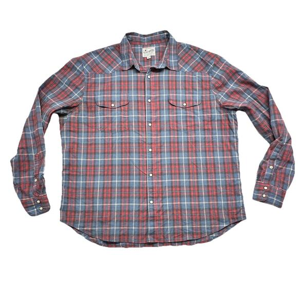 Lucky Brand Other - Lucky Brand Saturday Stretch Shirt Mens XXL Button Up Pearl Snap Western Casual